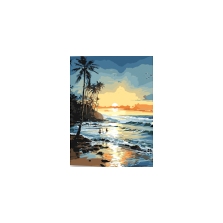 KIT PAINT BY NUMBERS ARENA, PLAYA Y SUNSET 40X50
